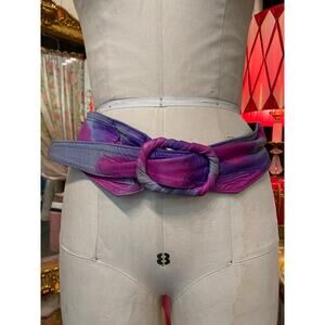 vintage 1980s tie dyed leather belt ombre purple pink med 28 29 30 statement 80s